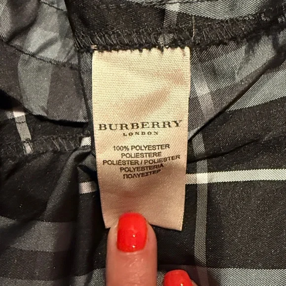 Burberry London Men’s Swim Trunks Shorts Black Grey White Classic Plaid Print L